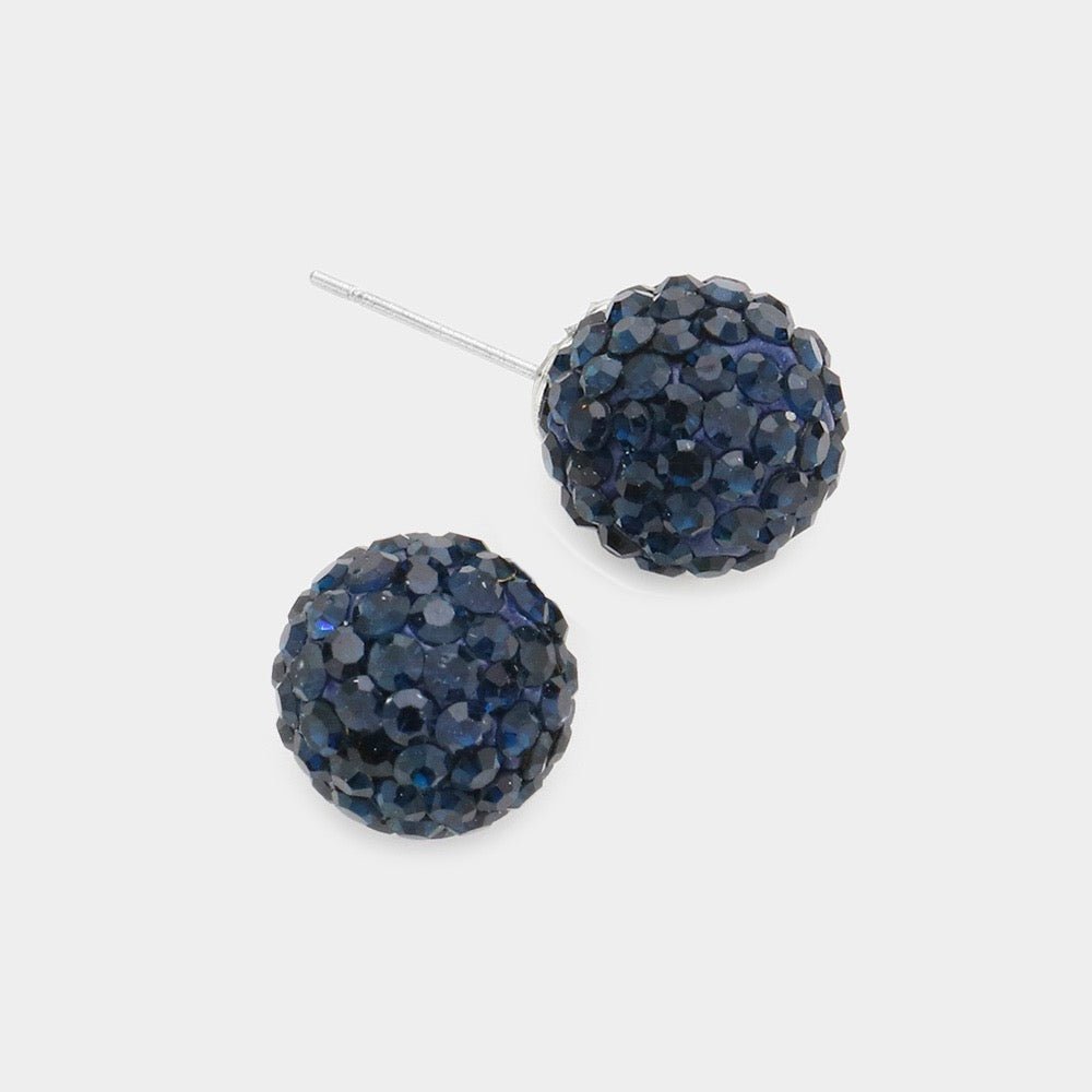 Sugar Rush - Navy Blue Stud Earrings-Shop Alies Boutique