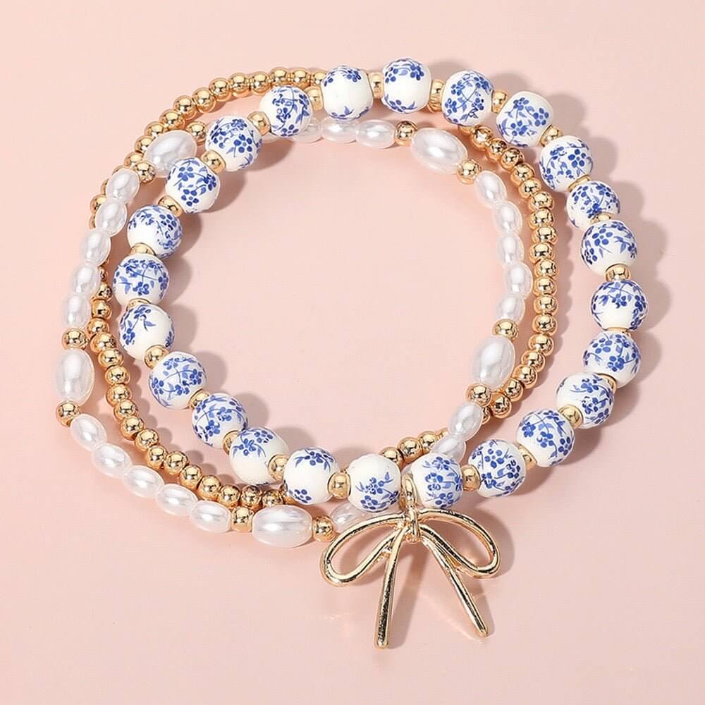 Sweet Deco - Gold & Blue Bracelet Set-Shop Alies Boutique