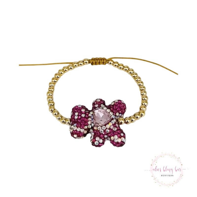 Teddy Bear Bling - Dark Pink Bracelet - Sale-Shop Alies Boutique