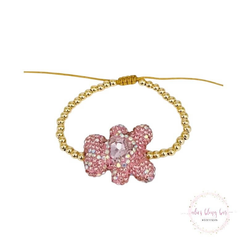 Teddy Bear Bling - Pink Bracelet - Sale-Shop Alies Boutique