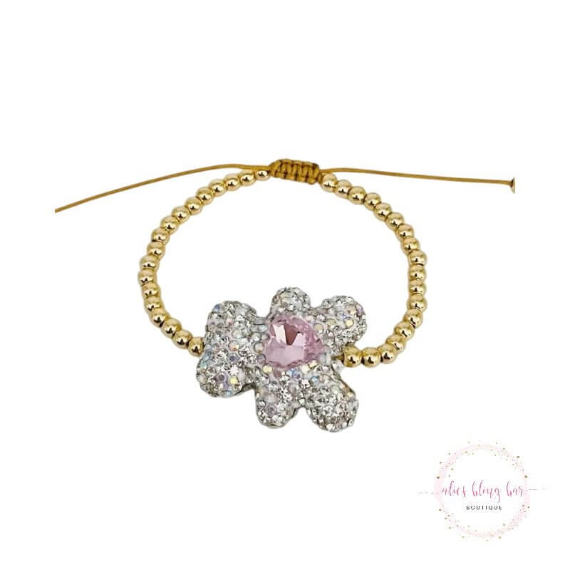 Teddy Bear Bling - White Bracelet - Sale-Shop Alies Boutique