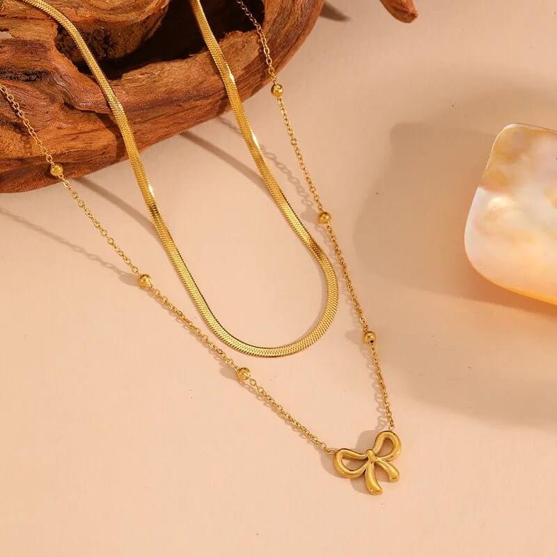 Tied & Layered - Gold Necklace - Alie's Boutique - Shop Alies Boutique