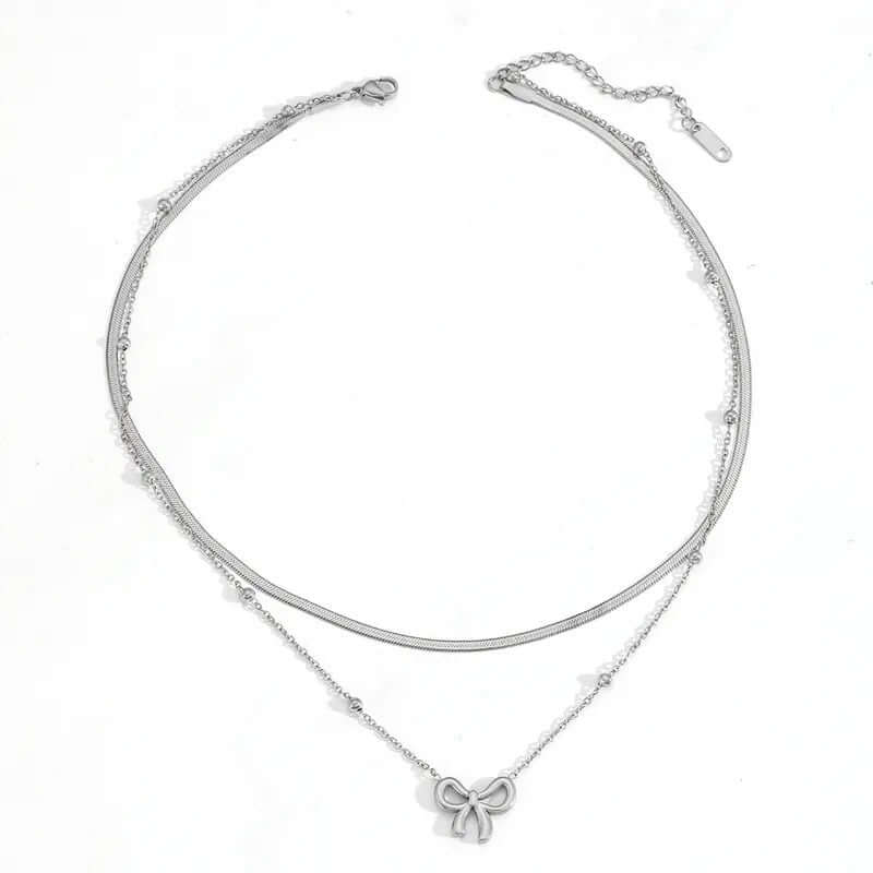 Tied & Layered - Silver Necklace - Alie's Boutique - Shop Alies Boutique