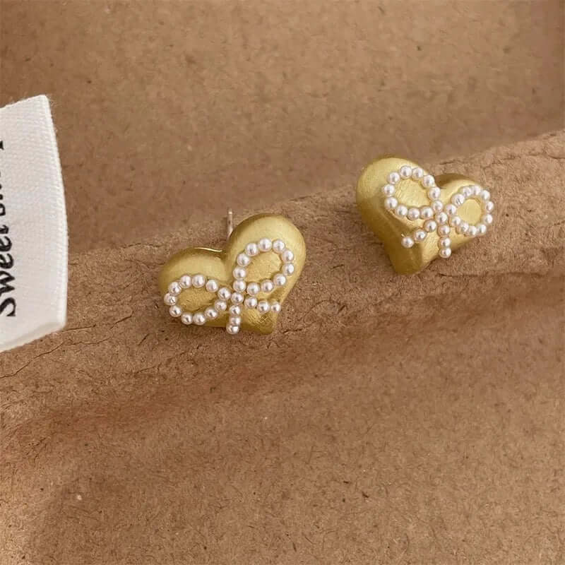 Tied To Love - Gold Earrings-Shop Alies Boutique