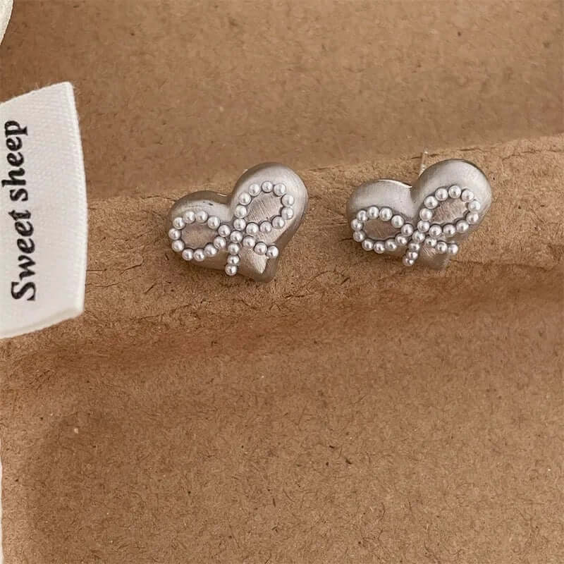 Tied To Love - Silver Earrings-Shop Alies Boutique