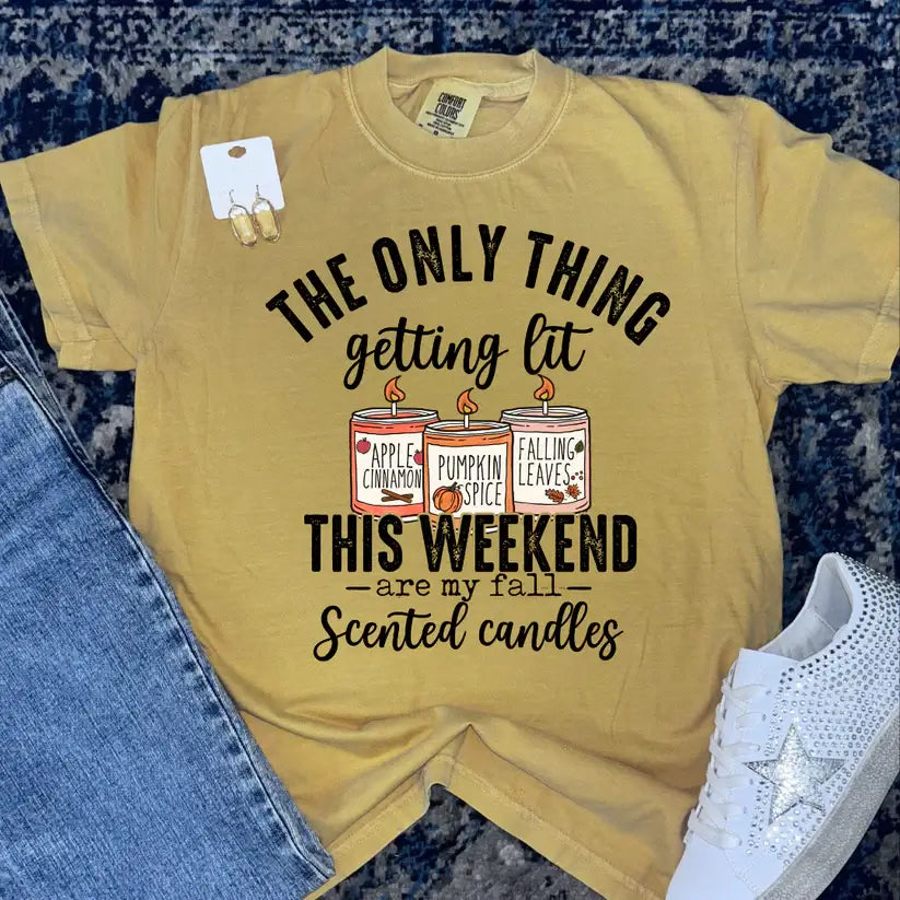 Fall Candle lit- Graphic Tee - Alie's Boutique