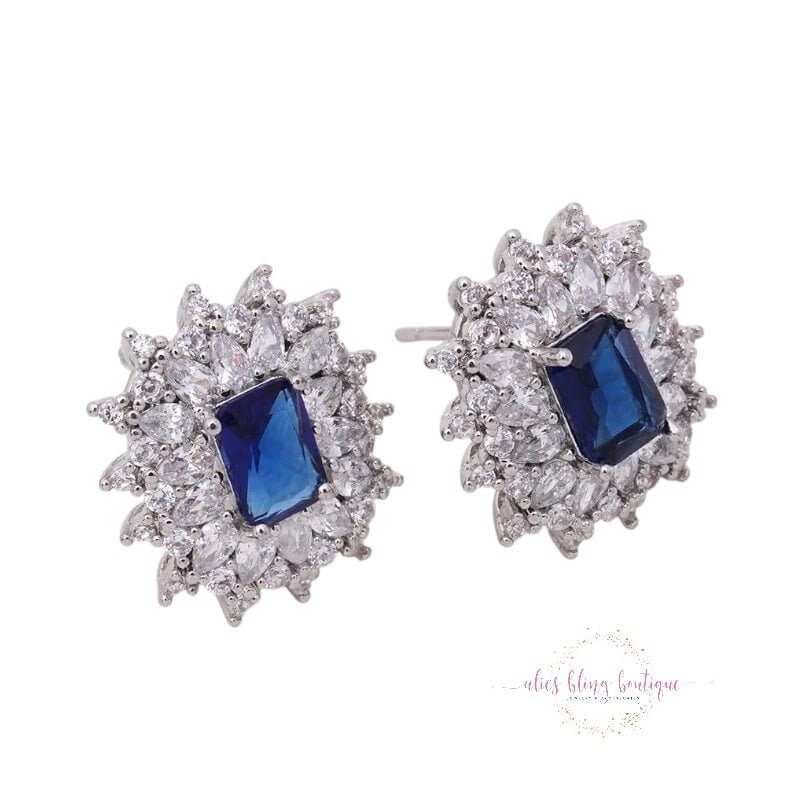 Time To Shine - Blue Earrings - Sale-Shop Alies Boutique