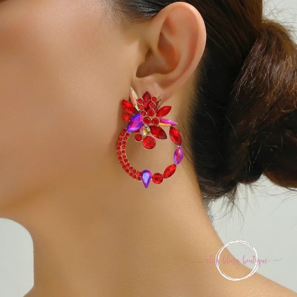 Vintage Allure Post Earrings in Red - Sale-Shop Alies Boutique