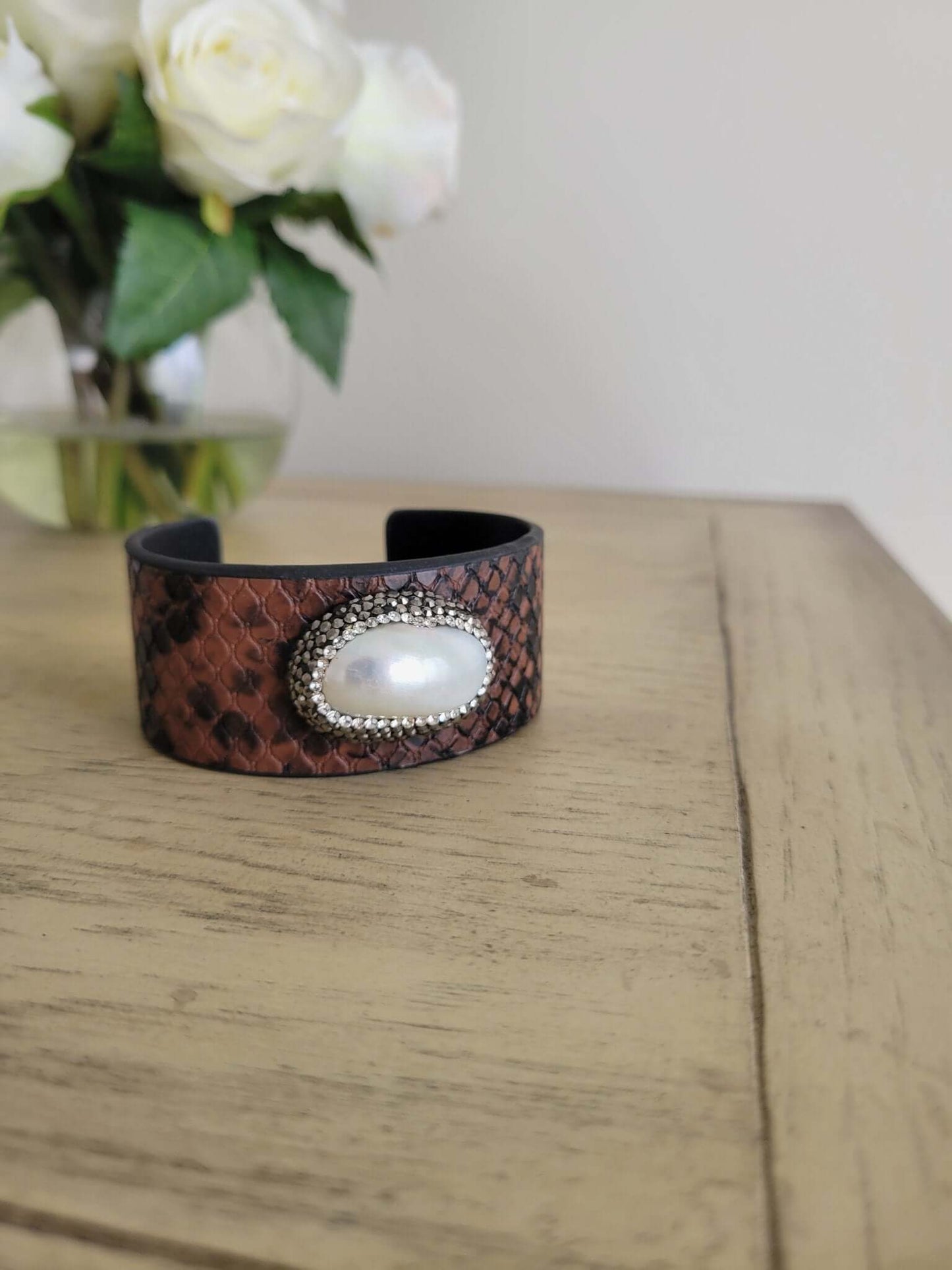 Viper Luxe - Pearl & White Rhinestone Bracelet - All That GlitterZ - Shop Alies Boutique