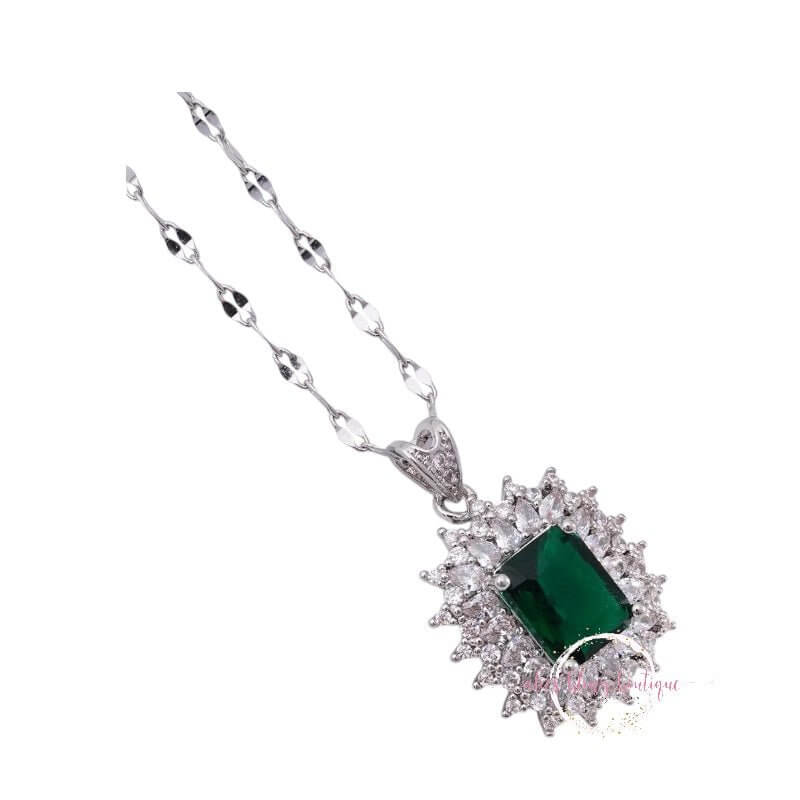 Watch Me Sparkle - Green Necklace - Sale-Shop Alies Boutique