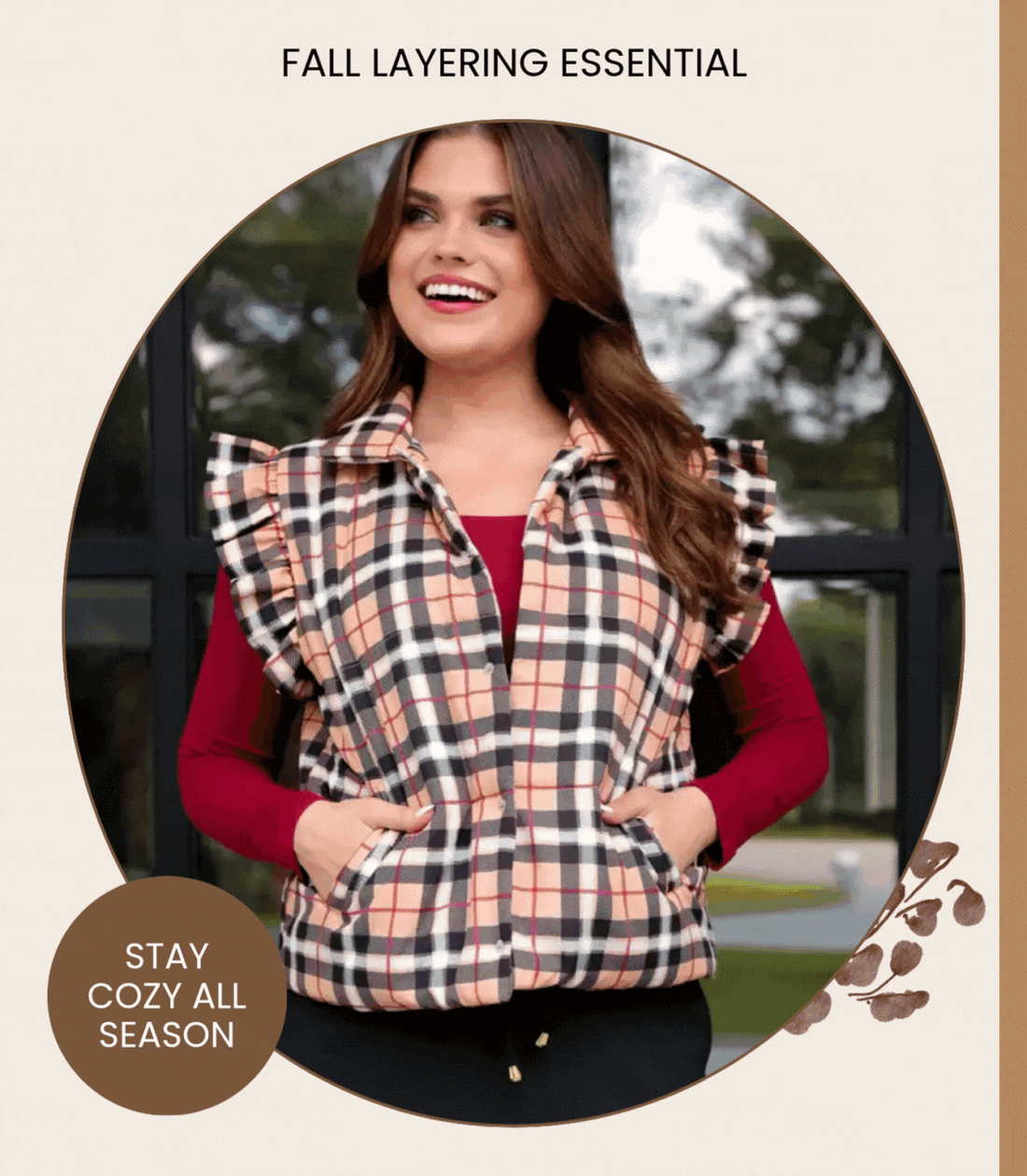 print puffer vest by Jess Lea — cozy fall layering piece.