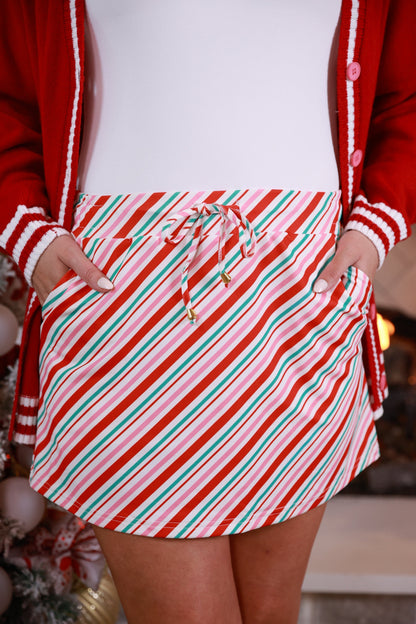 Candy Cane Stripes Holiday Skort - Alie's Boutique