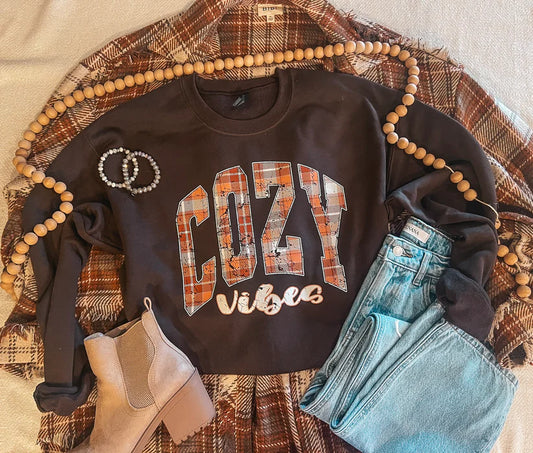 Cozy Fall Vibes- Brown Fall Gildan Sweatshirt