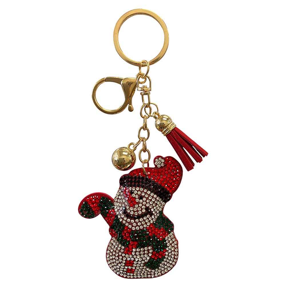 Frosty Fun - Snowman Rhinestone Keychain - Alie's Boutique
