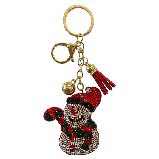 Frosty Fun - Snowman Rhinestone Keychain - Alie's Boutique