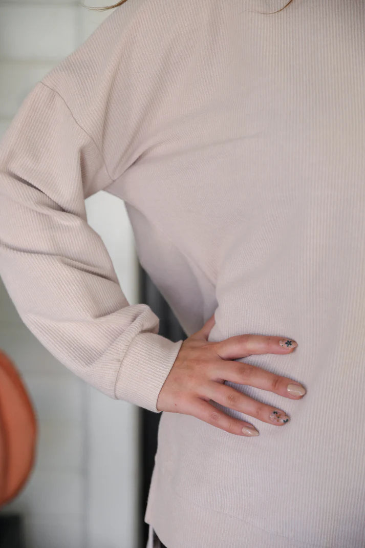 Alexis Corded - Taupe Pullover