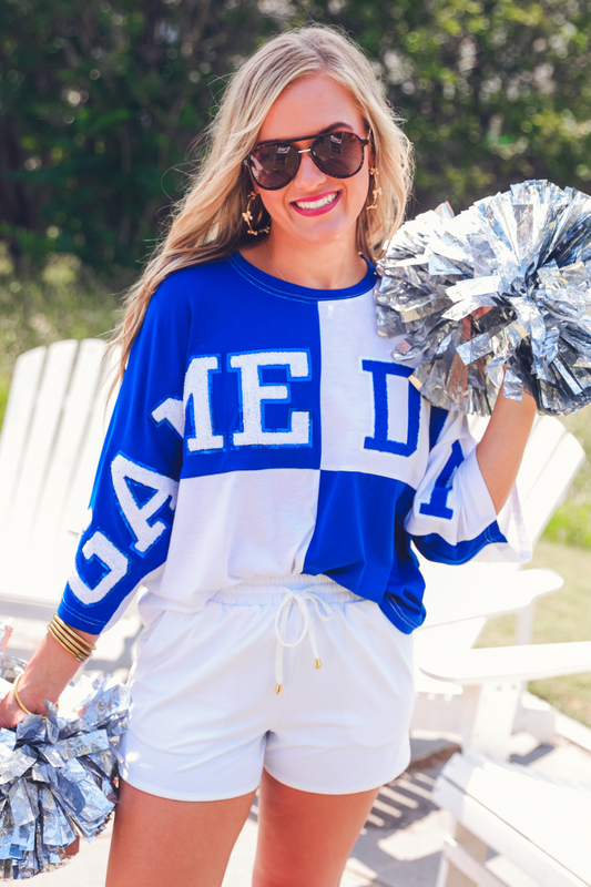 PREORDER- Huddle Up Color Block Top, Blue - Jess Lea