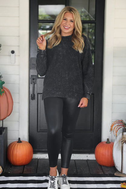 Alexis Corded - Black Pullover