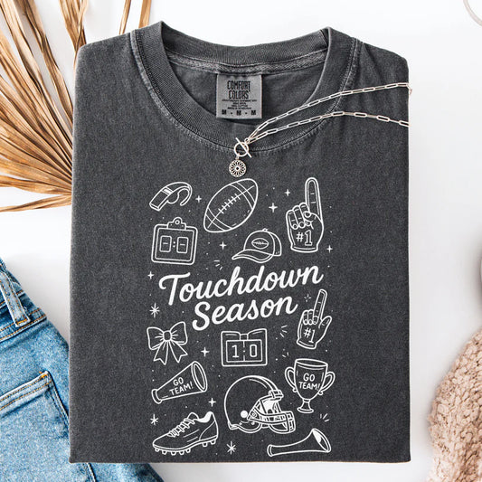 Touchdown Footbal Collage Graphic Tee