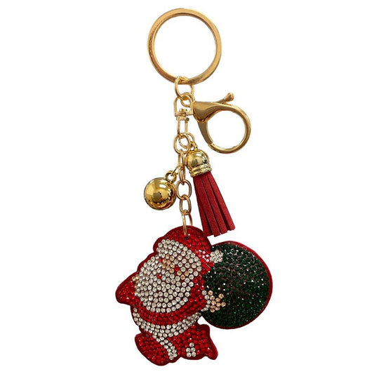 Northlight - Santa Rhinestone Keychain - Alie's Boutique