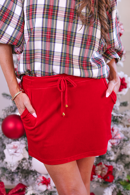 Velvet Hour Skort - Red - Alie's Boutique