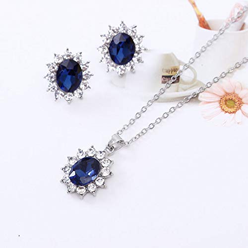 Watch Me Shine Blue Necklace & Earrings Set