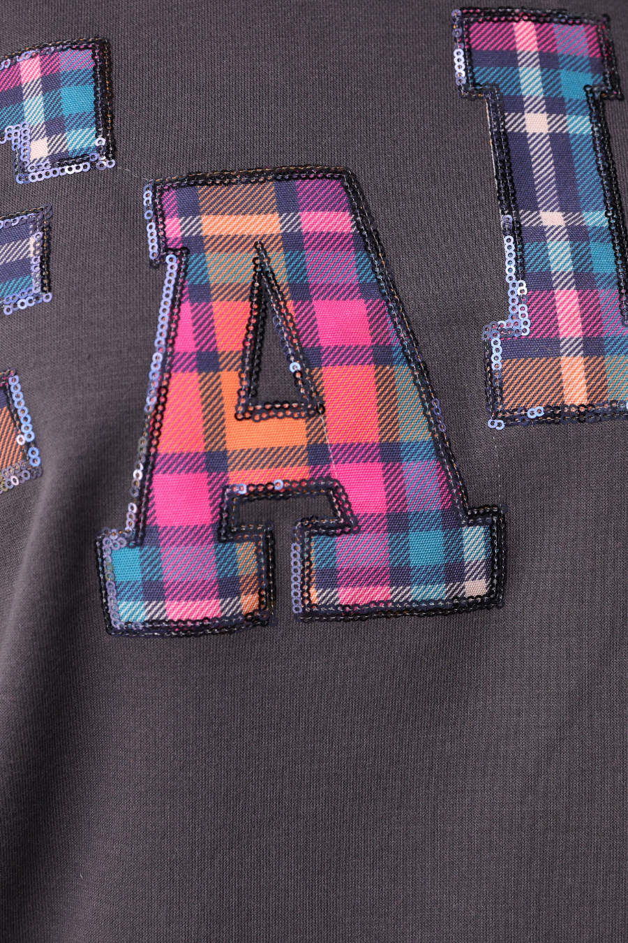 Fall Plaid Patch - GrayPullover