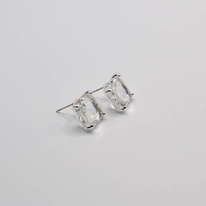 Red 12mm Cushion Cut Square Crystal Earrings - Alie's Boutique