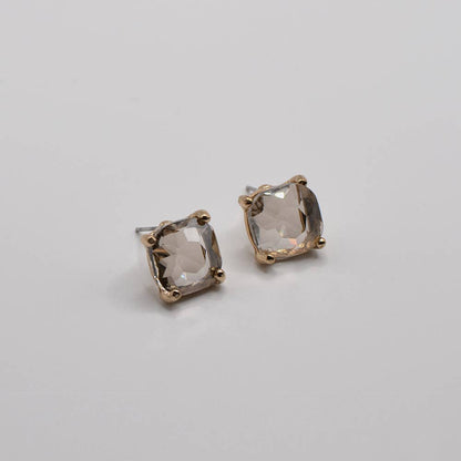 Red 12mm Cushion Cut Square Crystal Earrings - Alie's Boutique