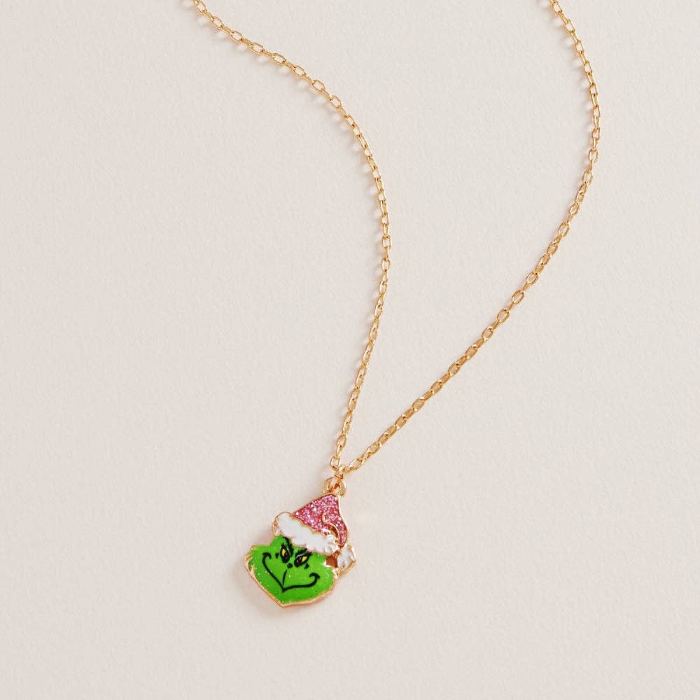 Merry Mischief Necklace – Glitter Green Monster Holiday Pendant - Alie's Boutique