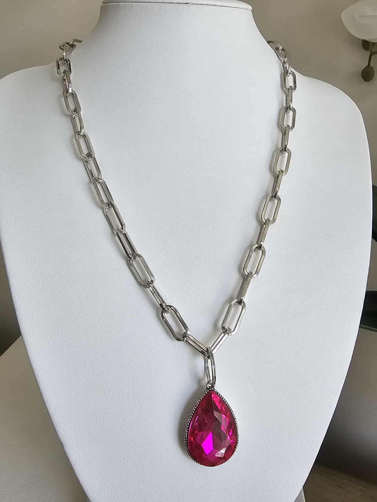 Cherry Bombshell - Pink Necklace