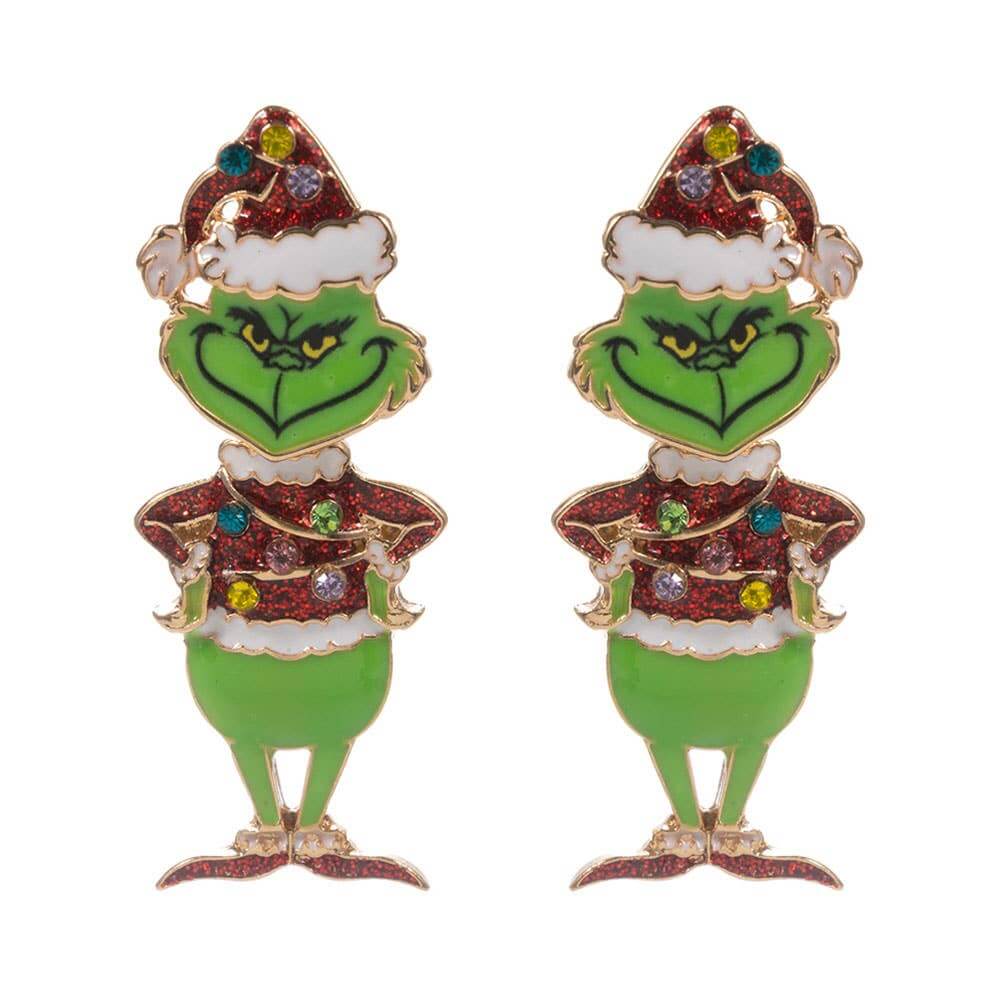 Green Glam Earrings – Pink Sparkly Holiday Earrings - Alie's Boutique