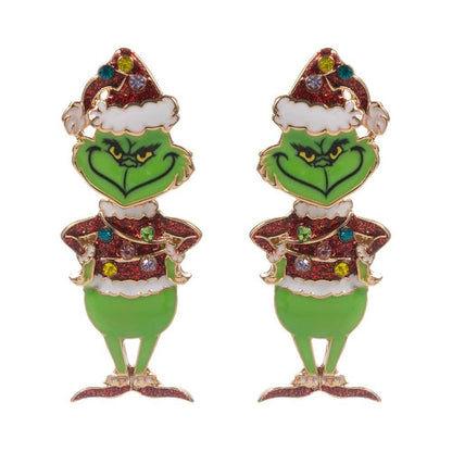 Green Glam Earrings – Pink Sparkly Holiday Earrings - Alie's Boutique