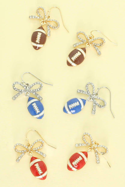 Game Day Football Dangle Earrings : Brown - Shop Alies Bouutique