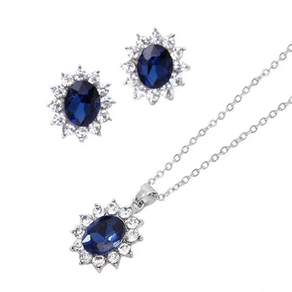 Watch Me Shine Blue Necklace & Earrings Set