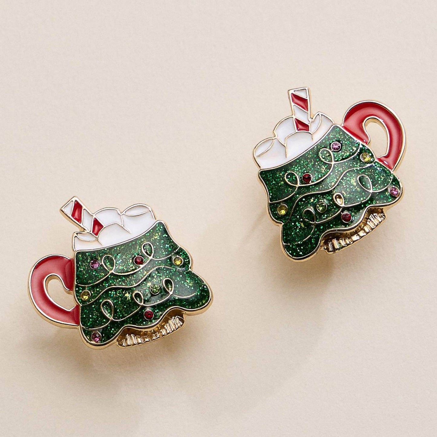 Cocoa Cheer Studs – Christmas Tree Mug Holiday Earrings - Alie's Boutique