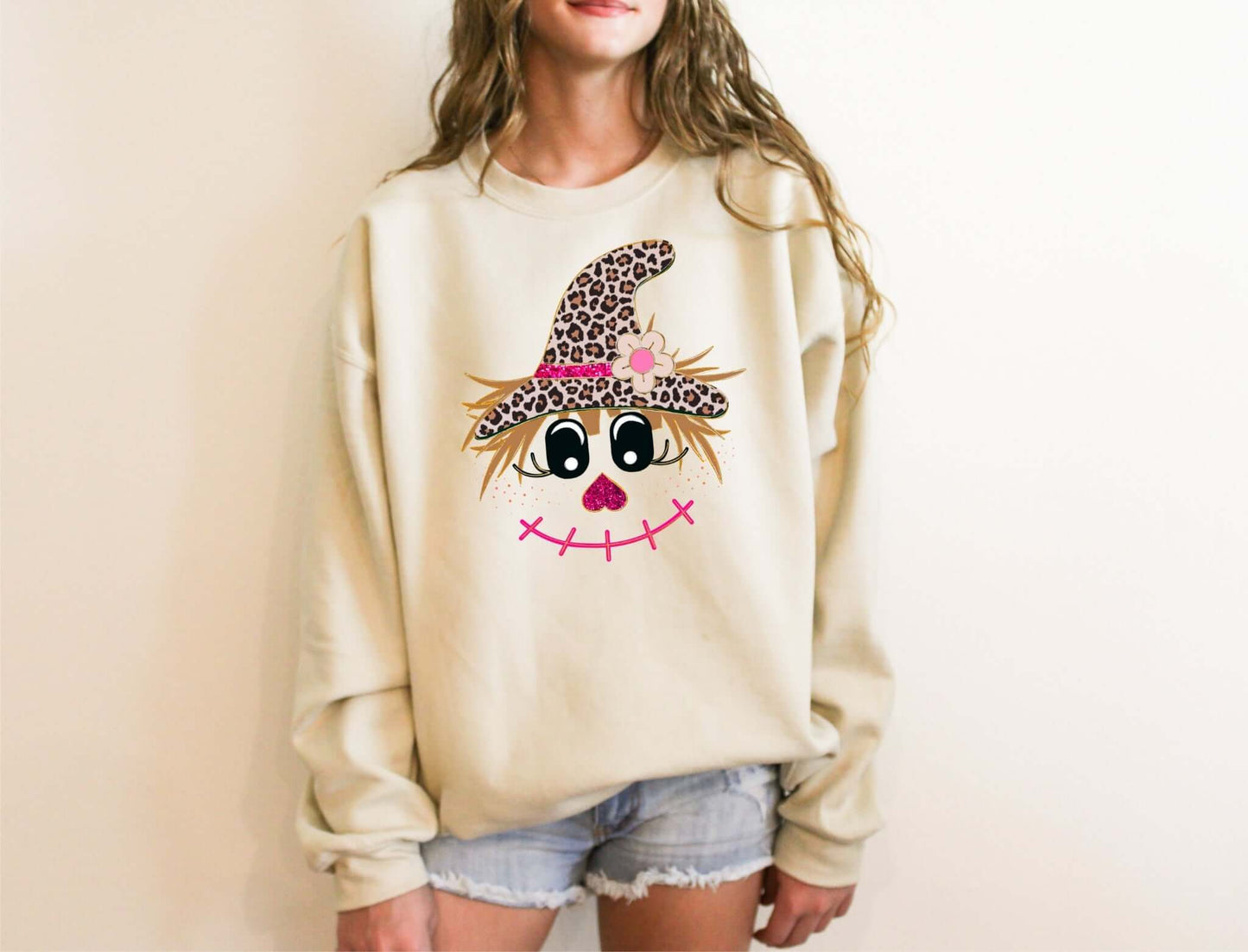 Scarecrow Leopard Graphic Sweatshirt