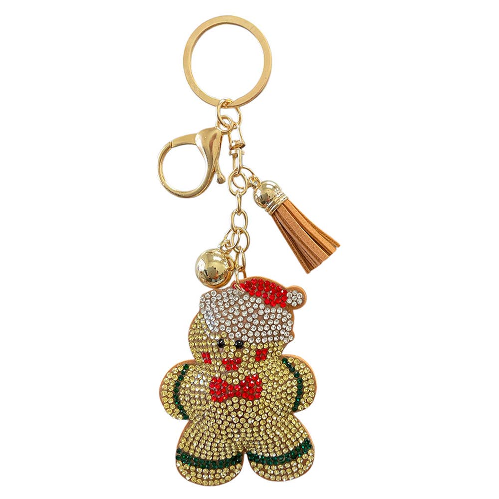 Sweet Season - Gingerbread Rhinestone Keychain - Alie's Boutique