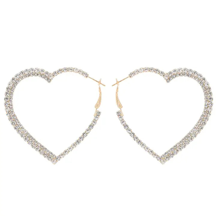 Eternal Heart Gold Hoop Earrings
