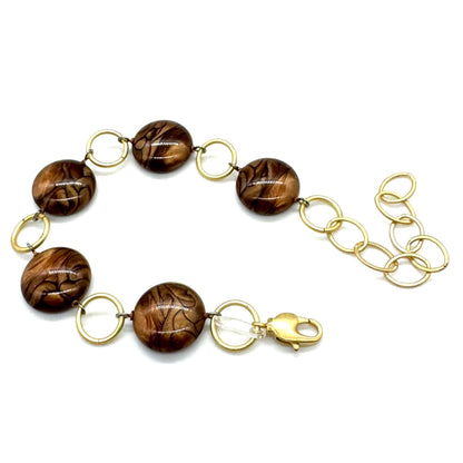 Metallic Marbled Aura Glow Stations Bracelet