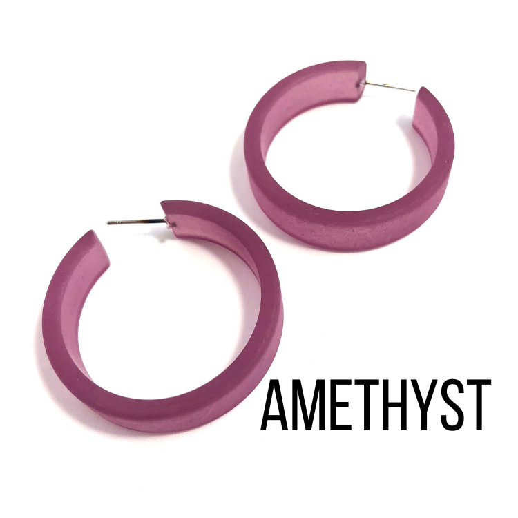 Portland Frosted Lucite Hoop Earrings - Leetie Lovendale