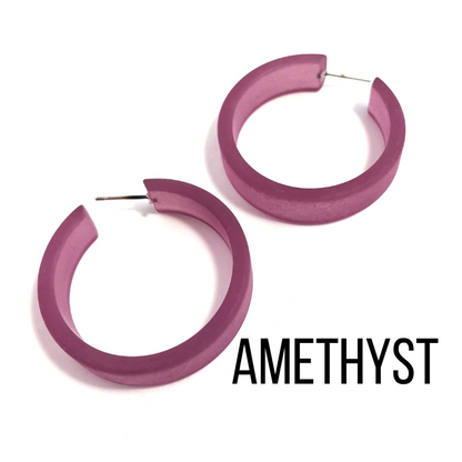 Portland Frosted Lucite Hoop Earrings - Leetie Lovendale