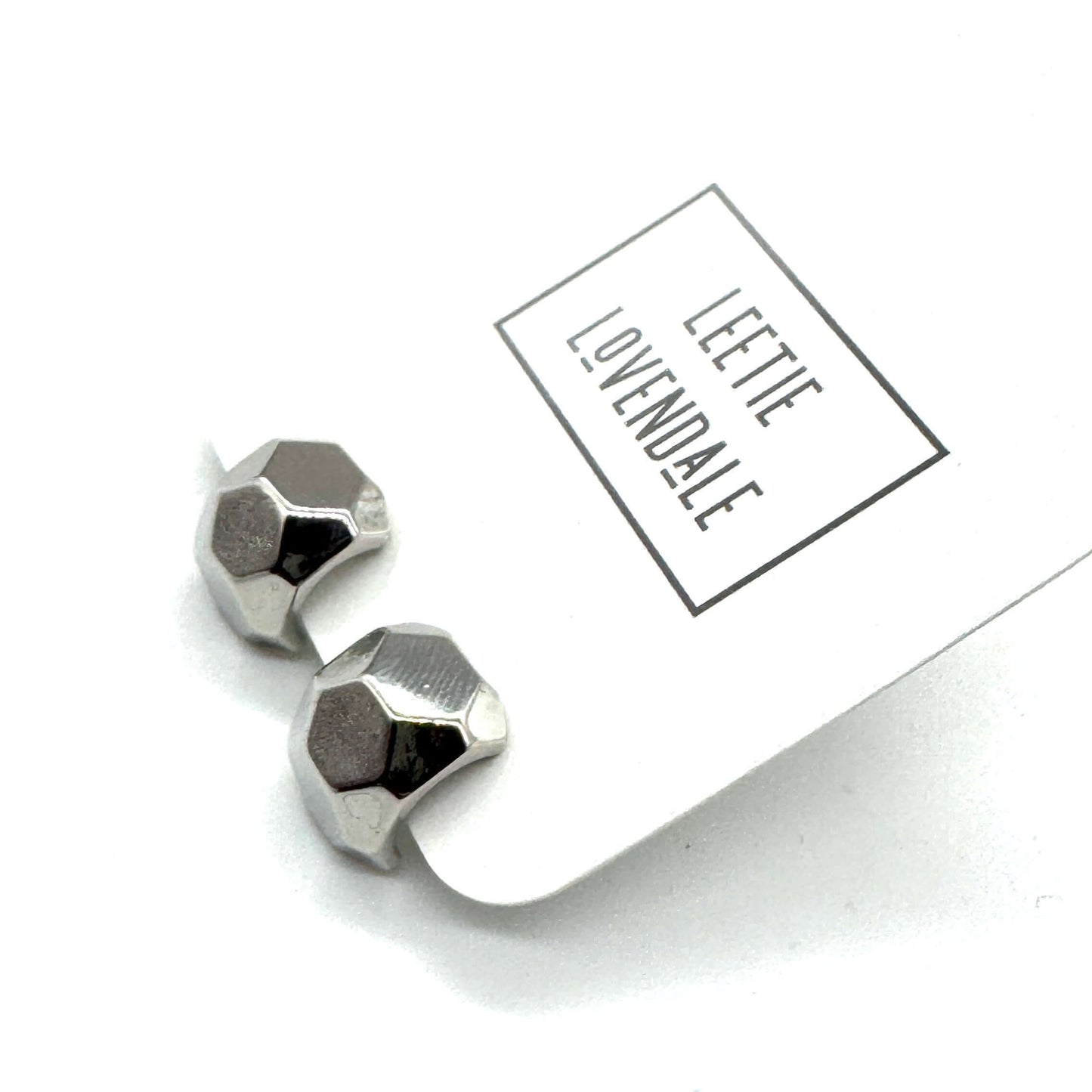 Faceted Nugget Hoop Stud Earrings