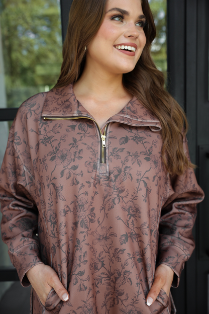 Everyday Pullover- Rosewood Bloom