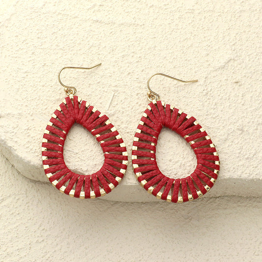 Thread The Line – Burgundy Earrings - Alie's Boutique