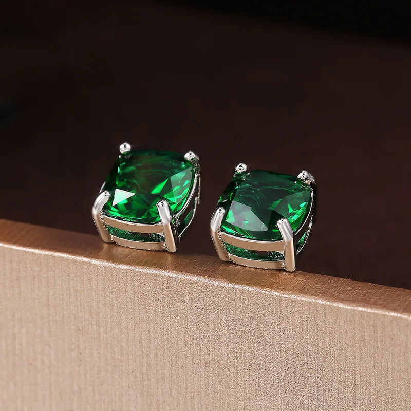 Timeless Elegance - Green Gem Post Earrings