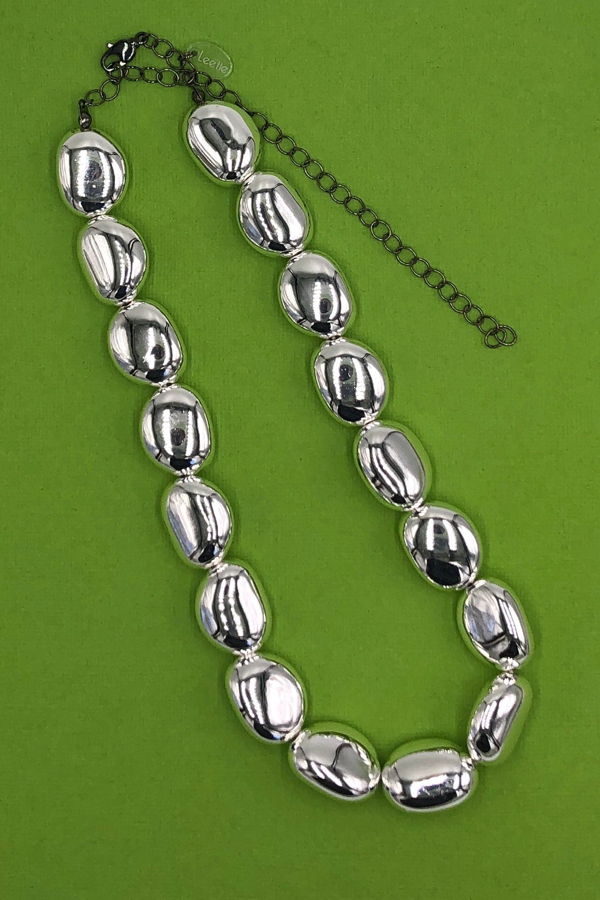 Silver Pebble Bead Marco Necklace