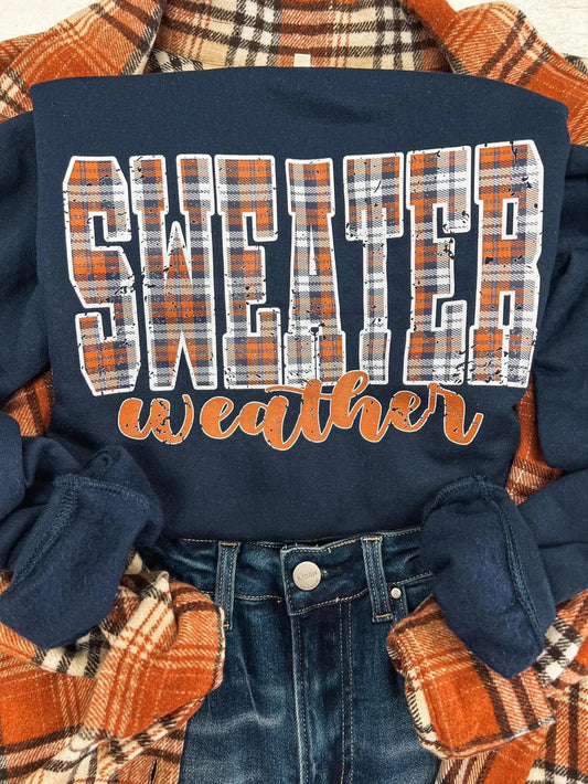 Sweater Weather- Navy Gildan Sweatshirt