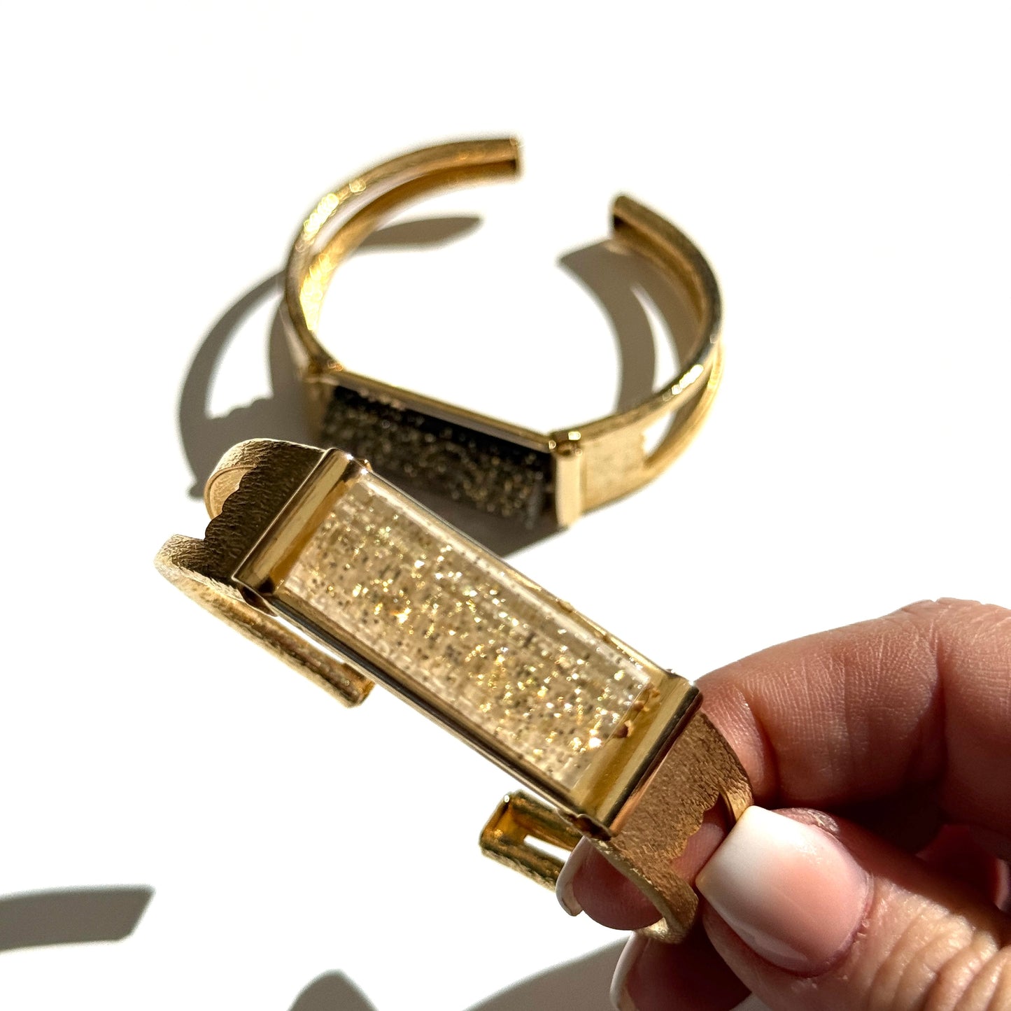 Glitterati Hinged Cuff Bracelet - Leetie Lovendale