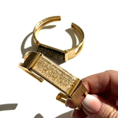 Glitterati Hinged Cuff Bracelet - Leetie Lovendale